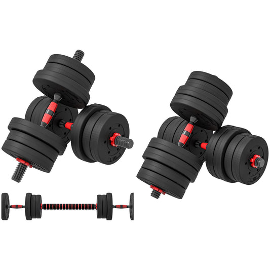 2 in 1 Hanteln Set Verstellbare Kurzhantel & Langhantel Fitness