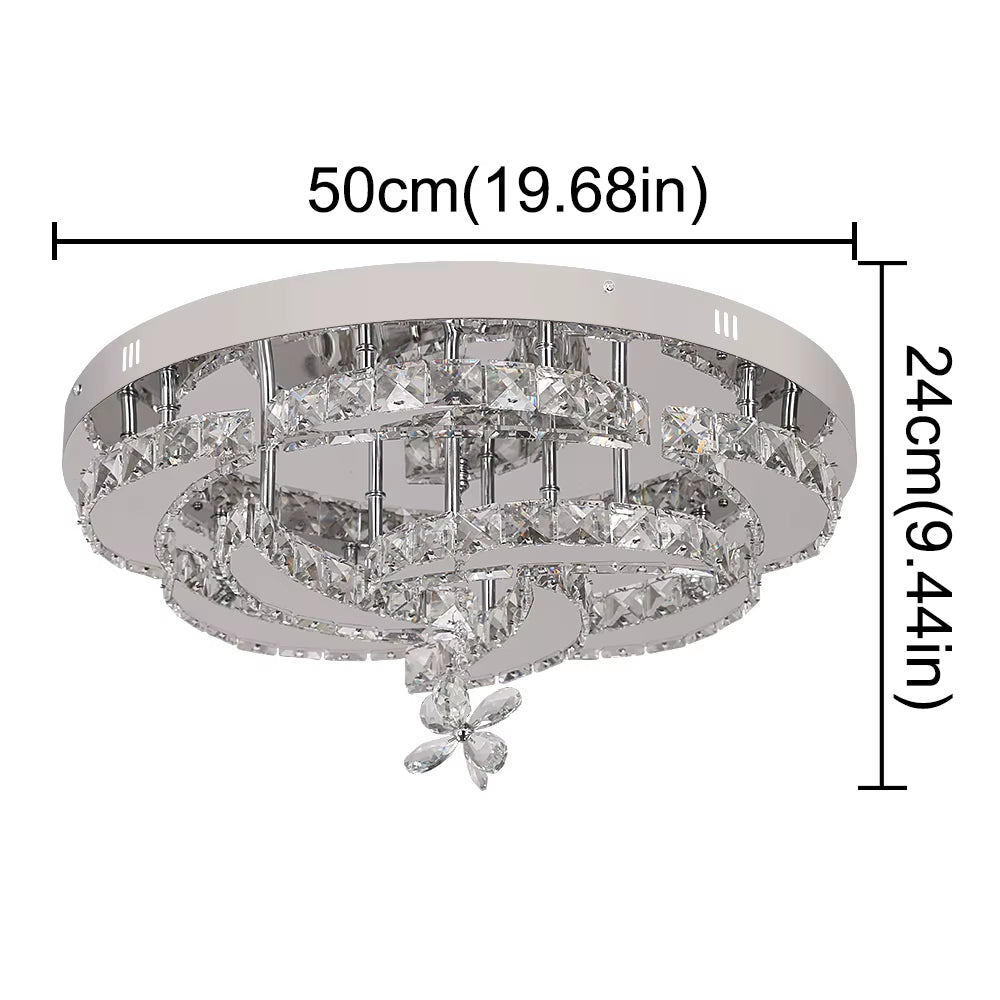 Luxury K9 Crystal Chandelier Modern Ceiling Lamp Led Living Dining Room Decor Pendant Light Dimmable Lustre Home