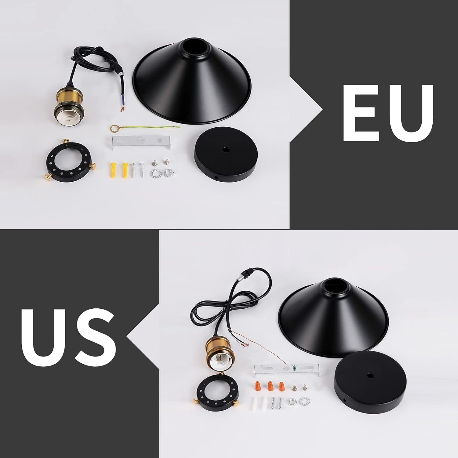 Vintage Retro Schwarz Pendelleuchte Schatten Loft Eisen Regenschirm Küchenbar...