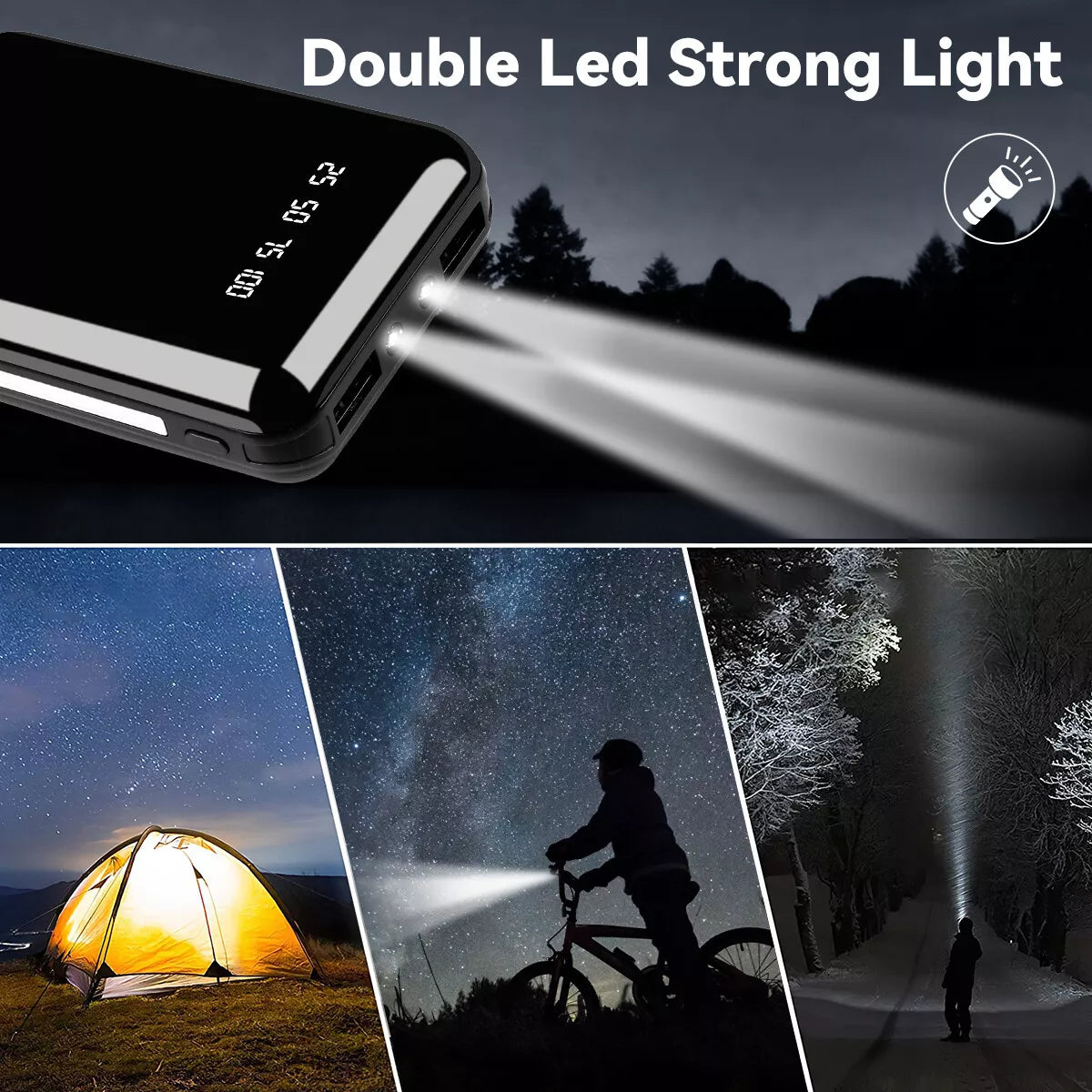 10000Mah Powerbank Externer Batterie Ladegerät Zusatzakku 2USB Für Alle Handy DE