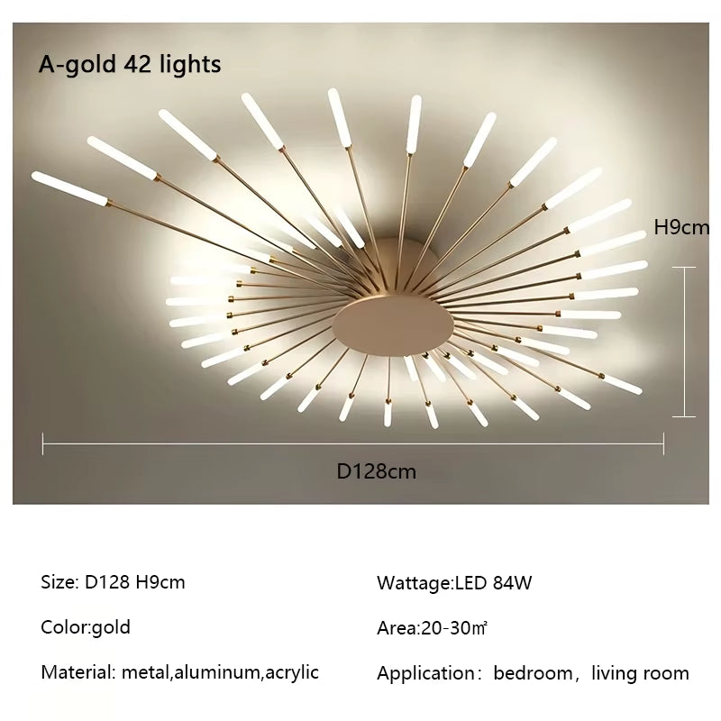 Modern Creativity Fireworks Led Ceiling Lights Living Dining Room Ceiling Chandeliers Lighting Bedroom Luster Lamps Luminaire