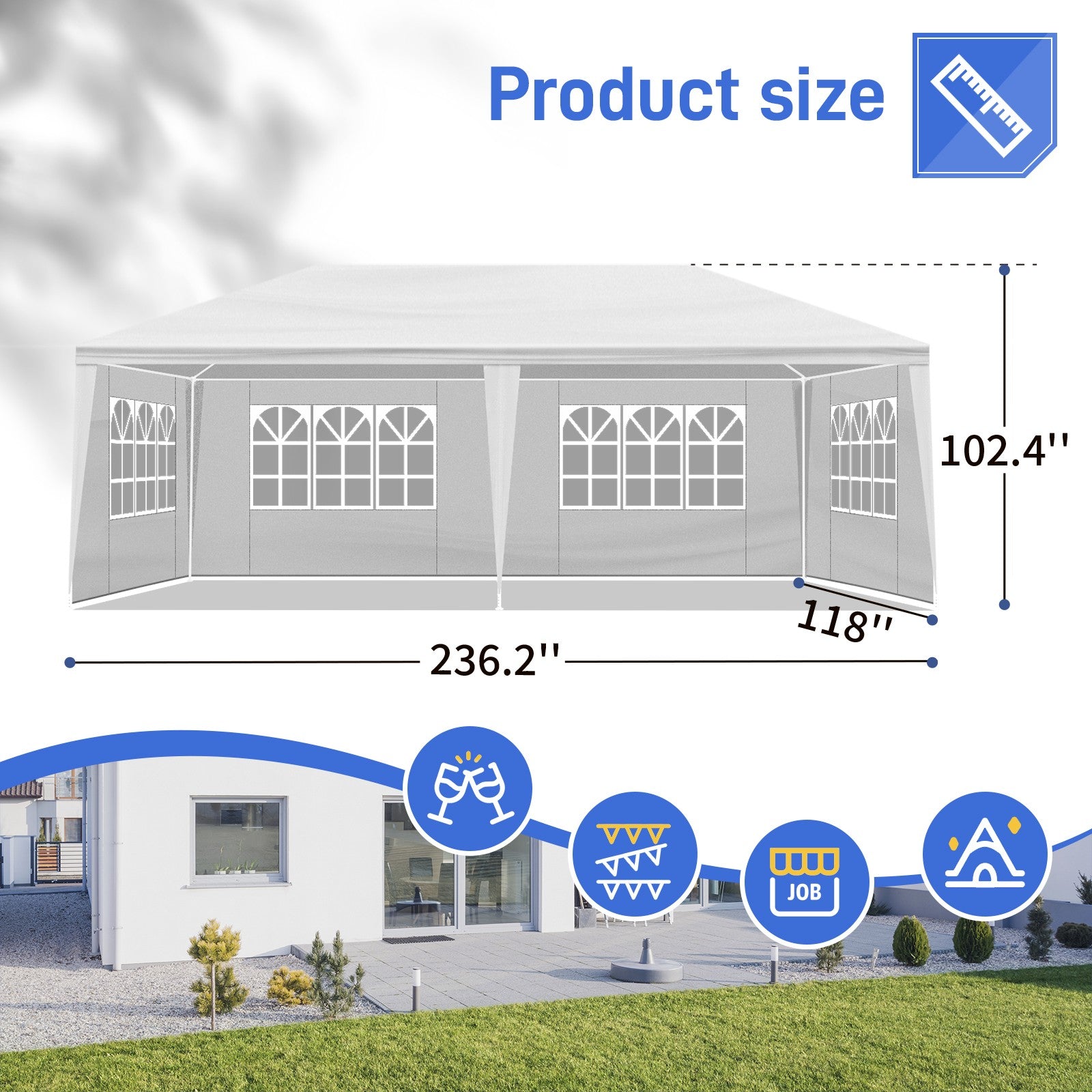 3X6M Gartenpavillon Partyzelt Bierzelt Gartenzelt Pavillon Campingzelt UV Schutz