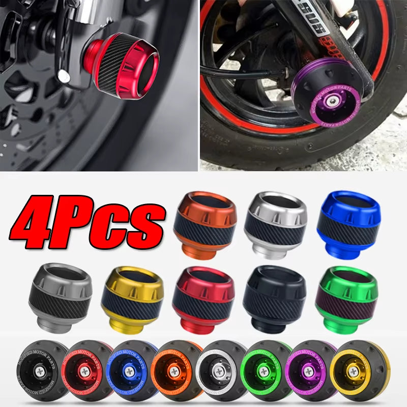 4Pcs Universal Motorcycle Wheel Protection Crash Pad Motorbike Crash Protectors Alloy Motocross Falling Front Fork Slider Cups