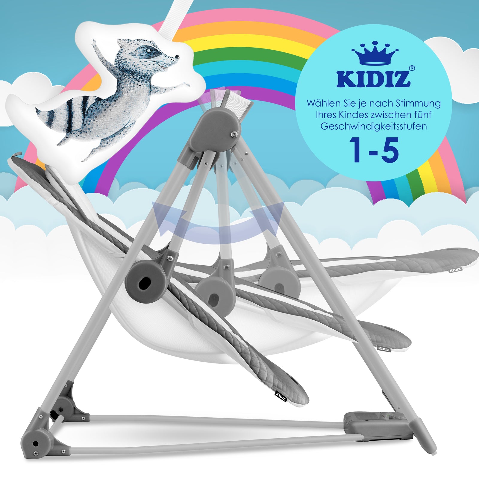 KIDIZ® Babywippe Schaukelwippe Babyschaukel Spielbogen Babywiege Liege Wippe