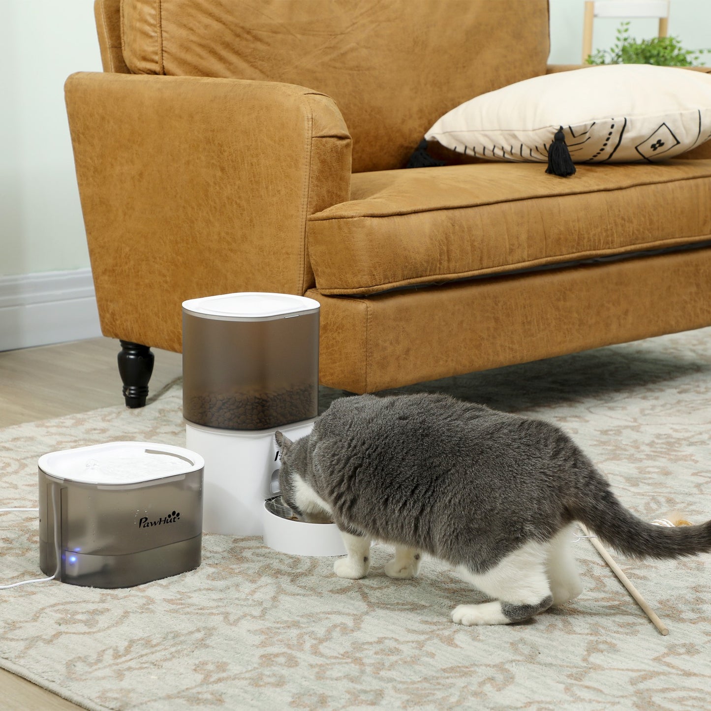 Futterautomat Katze Katzenbrunnen Automatischer Futterspender Für Hunde, Katzen