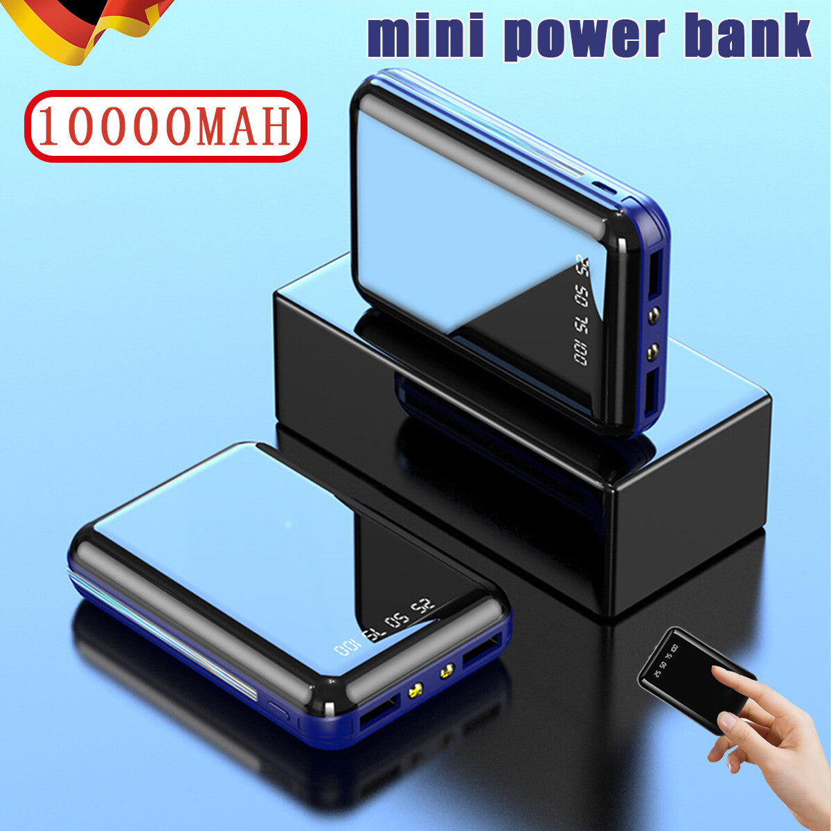 10000Mah Powerbank Externer Batterie Ladegerät Zusatzakku 2USB Für Alle Handy DE