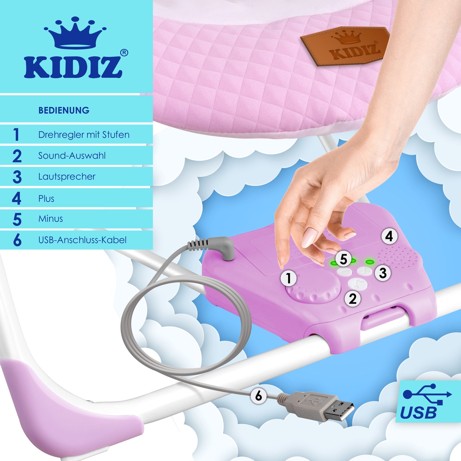 KIDIZ® Babywippe Schaukelwippe Babyschaukel Spielbogen Babywiege Liege Wippe