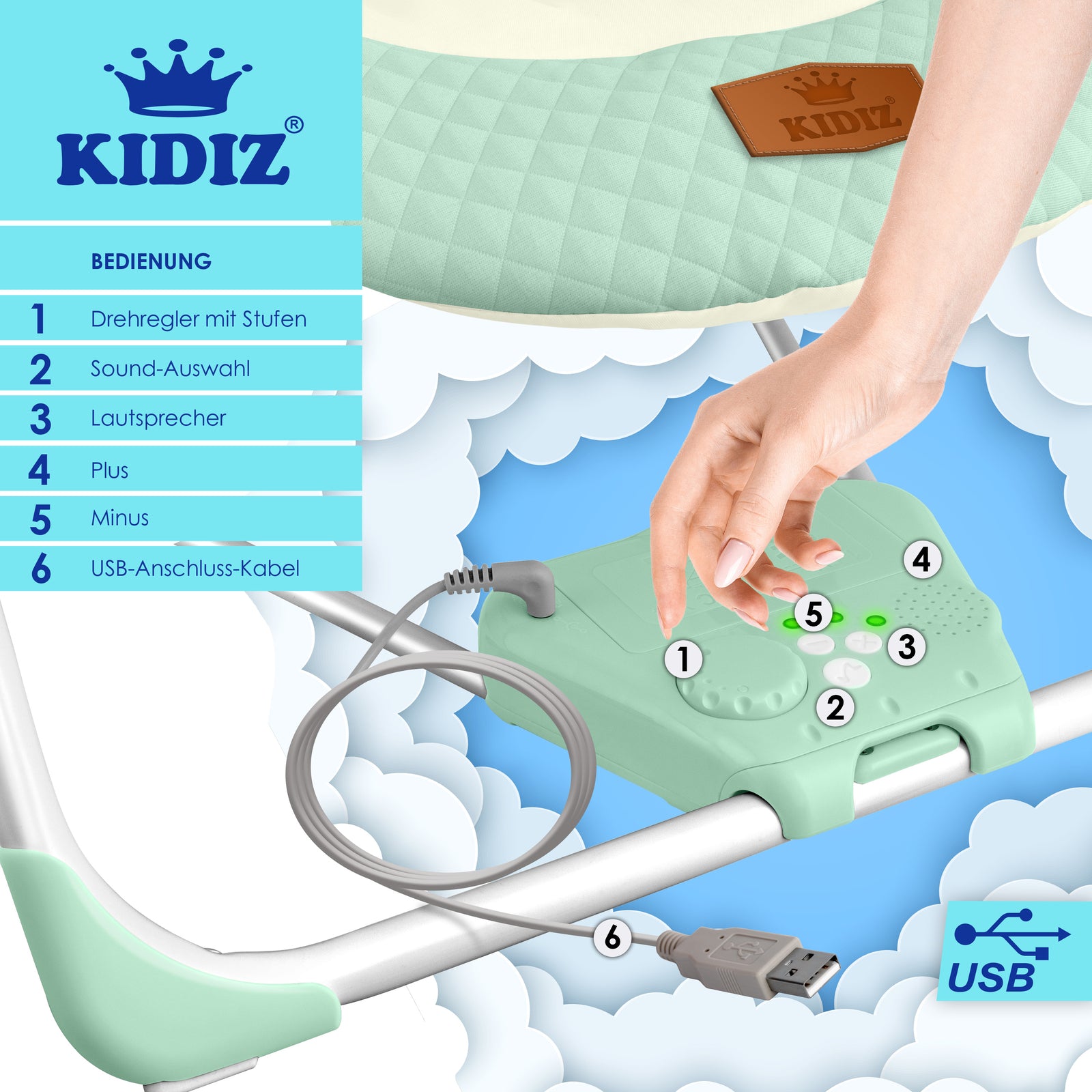 KIDIZ® Babywippe Schaukelwippe Babyschaukel Spielbogen Babywiege Liege Wippe