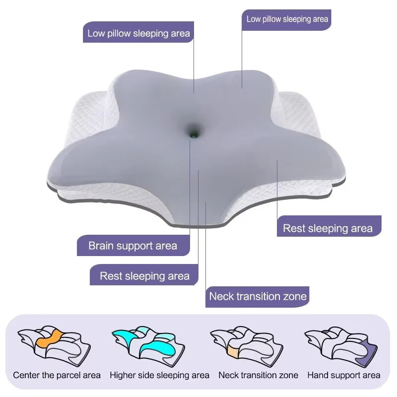 Memory Cotton Butterfly Shaped Pillow Slow Rebound Cow Horn Pillow Cervical Pillow