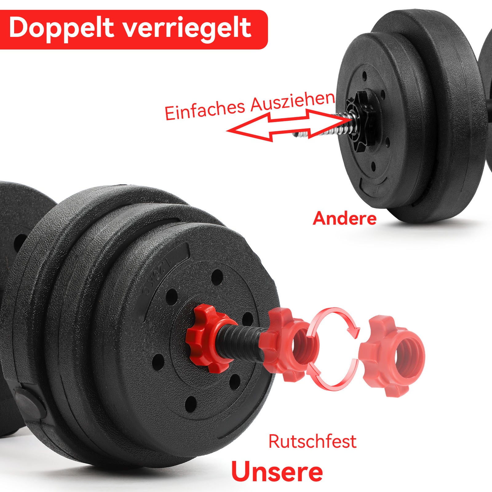 Hantelset 30 Kg Kurzhanteln Langhantel Set Hantel Hantelscheiben Krafttraining