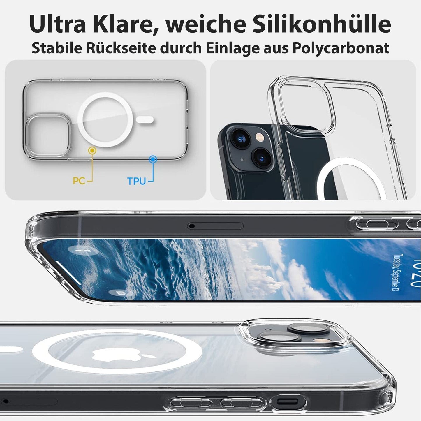 Clear Case Hülle Magsafe Für Iphone 16 15 14 13 12 Pro Max Schutz Handy Magnet