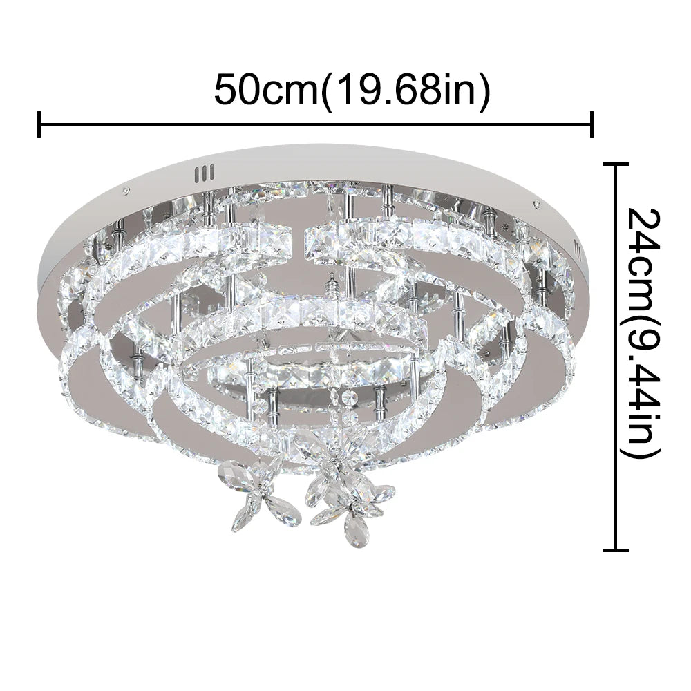 Luxury K9 Crystal Chandelier Modern Ceiling Lamp Led Living Dining Room Decor Pendant Light Dimmable Lustre Home