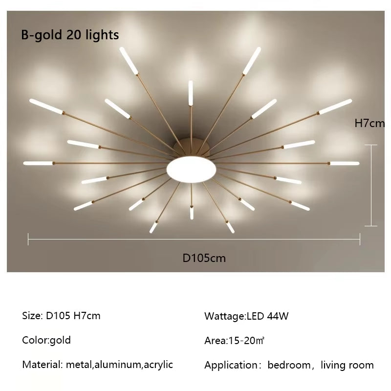 Modern Creativity Fireworks Led Ceiling Lights Living Dining Room Ceiling Chandeliers Lighting Bedroom Luster Lamps Luminaire