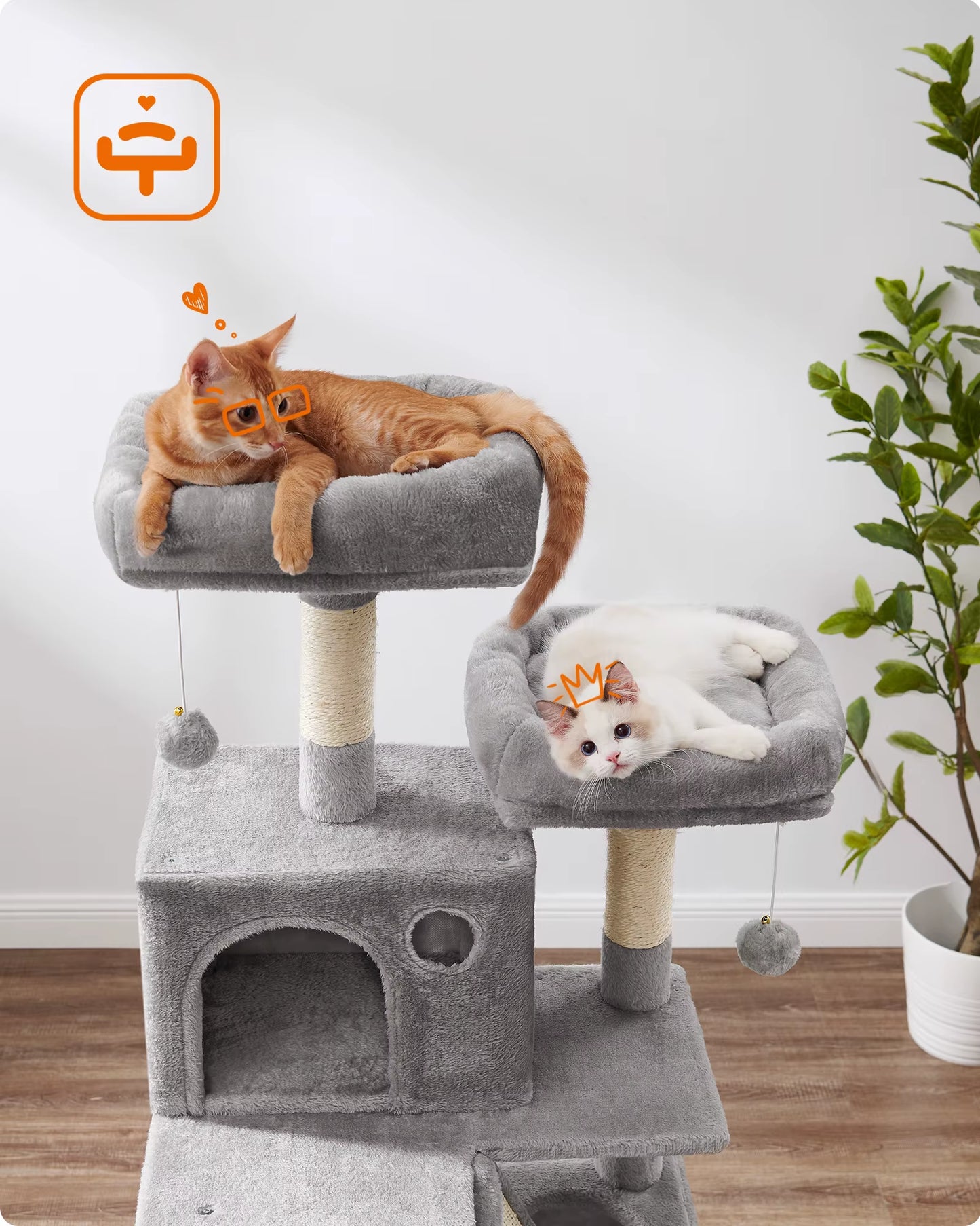 Scratching Post Cat Tree 168Cm Multi-Storey Large Cat Tipping Protection