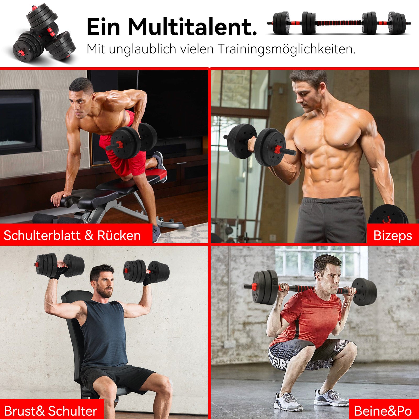 Hantelset 30 Kg Kurzhanteln Langhantel Set Hantel Hantelscheiben Krafttraining