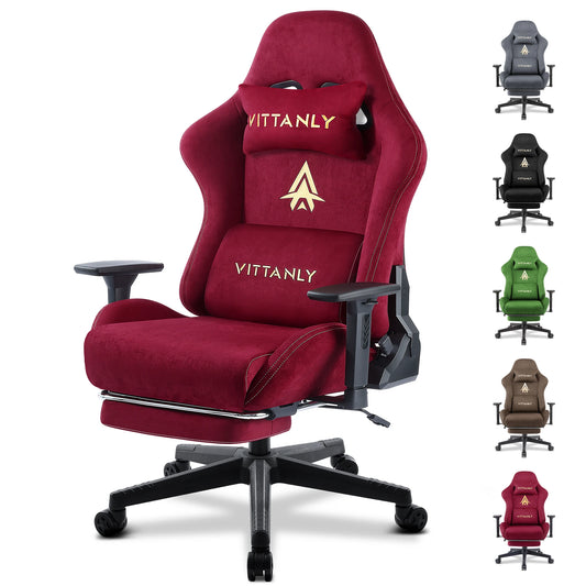 Brand Gaming Chair Luxurious Breathable Faux Suede Office Chair Gaming Chair with Footrest Chair Headrest Ergonomic Game Chair