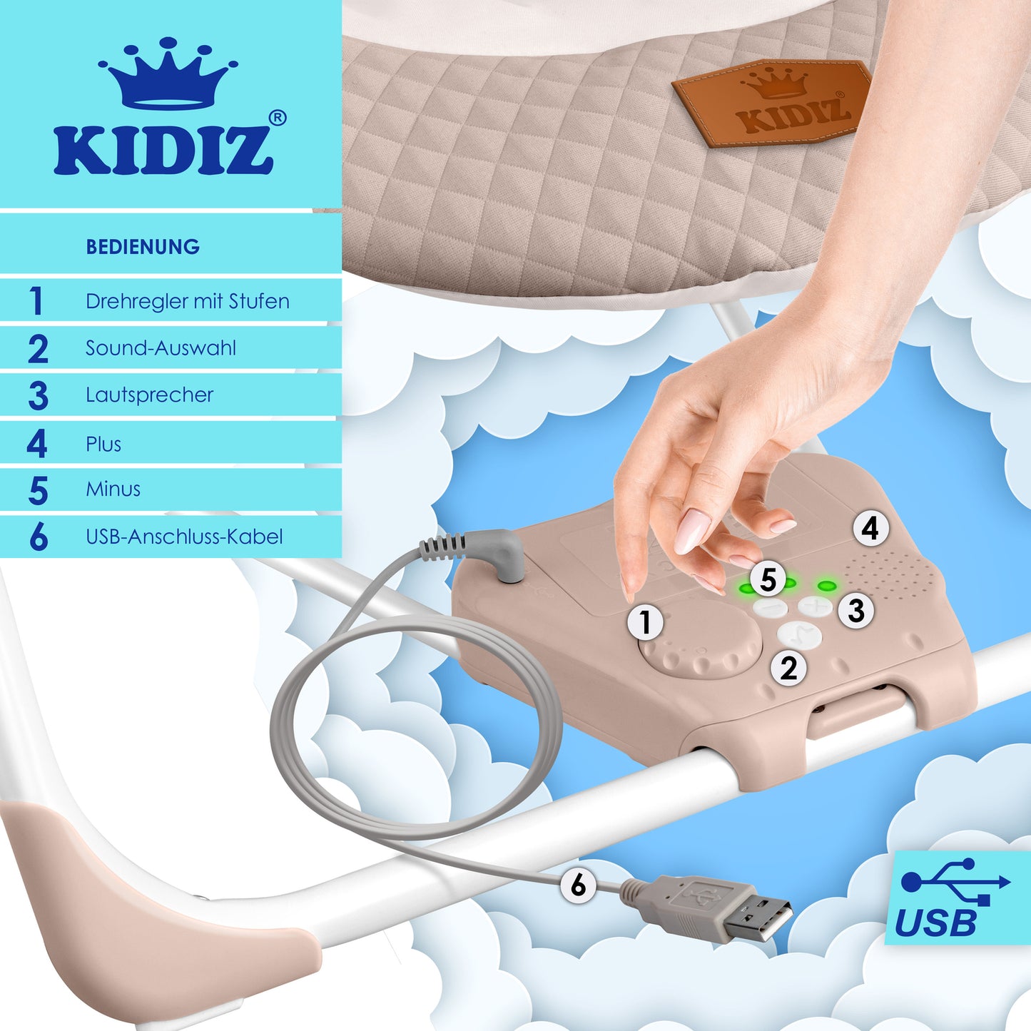 KIDIZ® Babywippe Schaukelwippe Babyschaukel Spielbogen Babywiege Liege Wippe