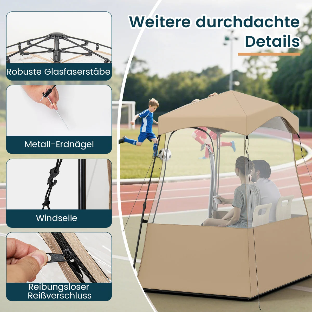 Sportzelt Transparentes Zelt Mit Klarer Sicht & Robustes Gestell & Tragetasche 183 X 135 X 175 Cm