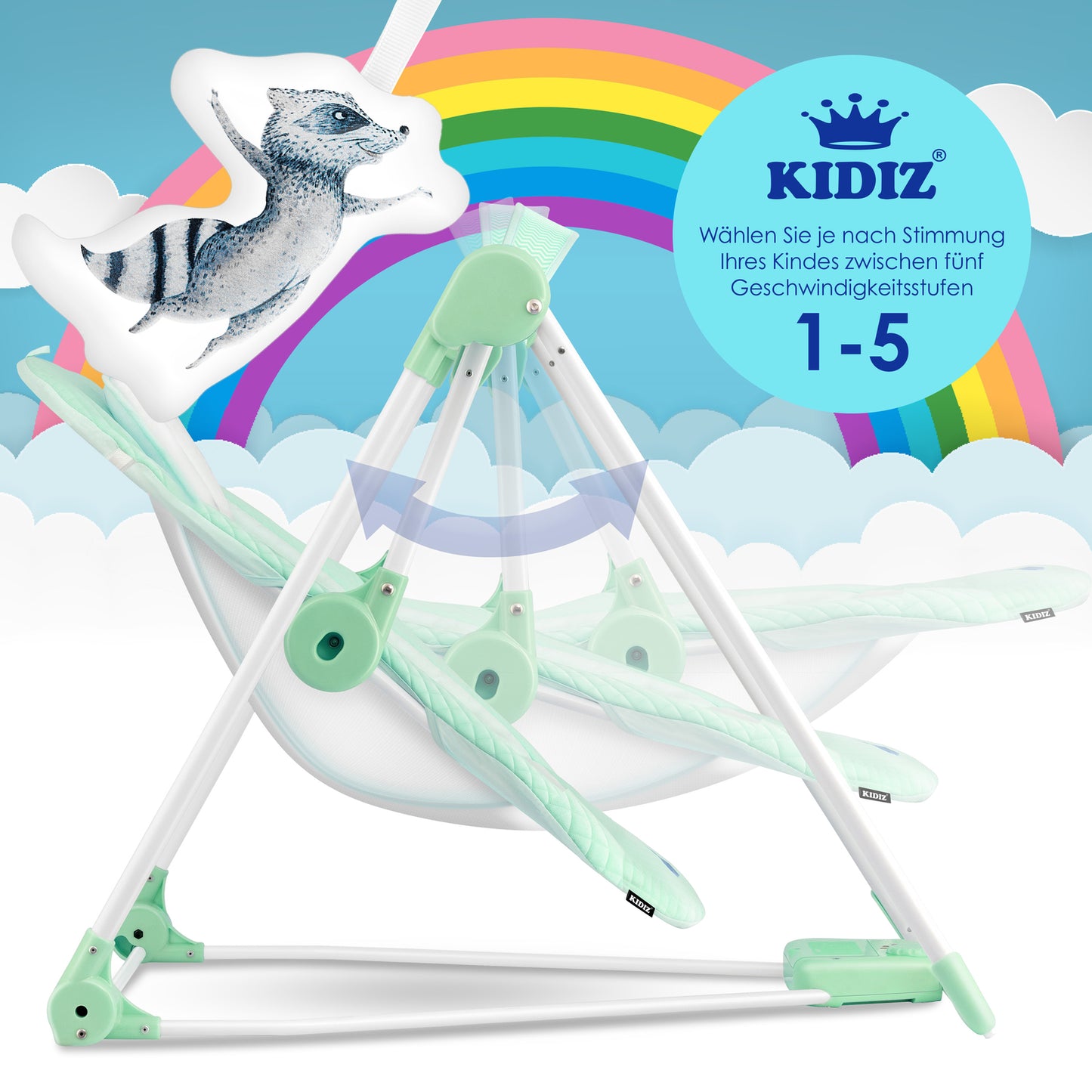 KIDIZ® Babywippe Schaukelwippe Babyschaukel Spielbogen Babywiege Liege Wippe