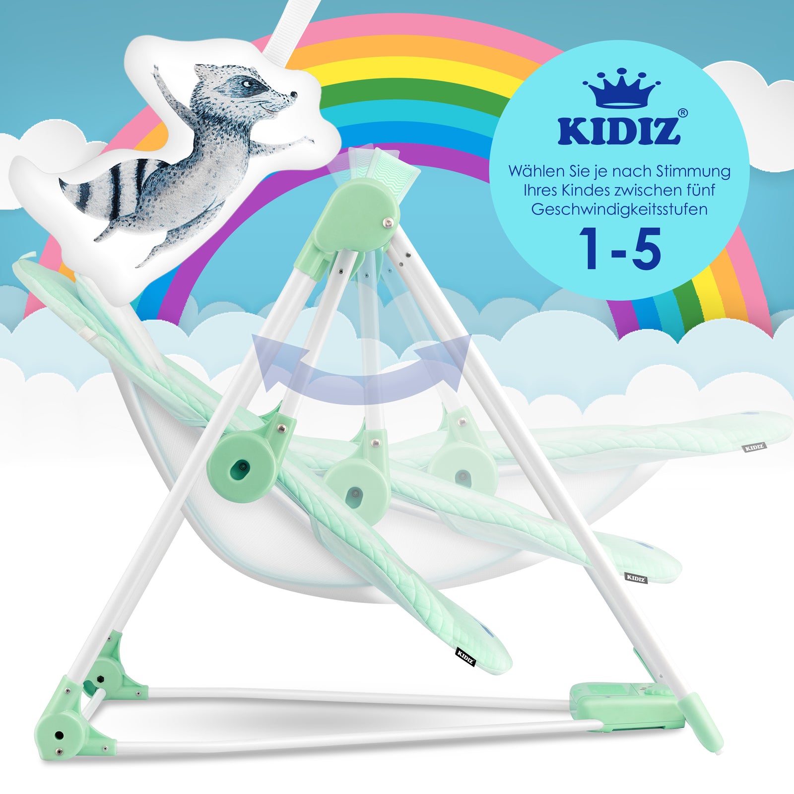 KIDIZ® Babywippe Schaukelwippe Babyschaukel Spielbogen Babywiege Liege Wippe