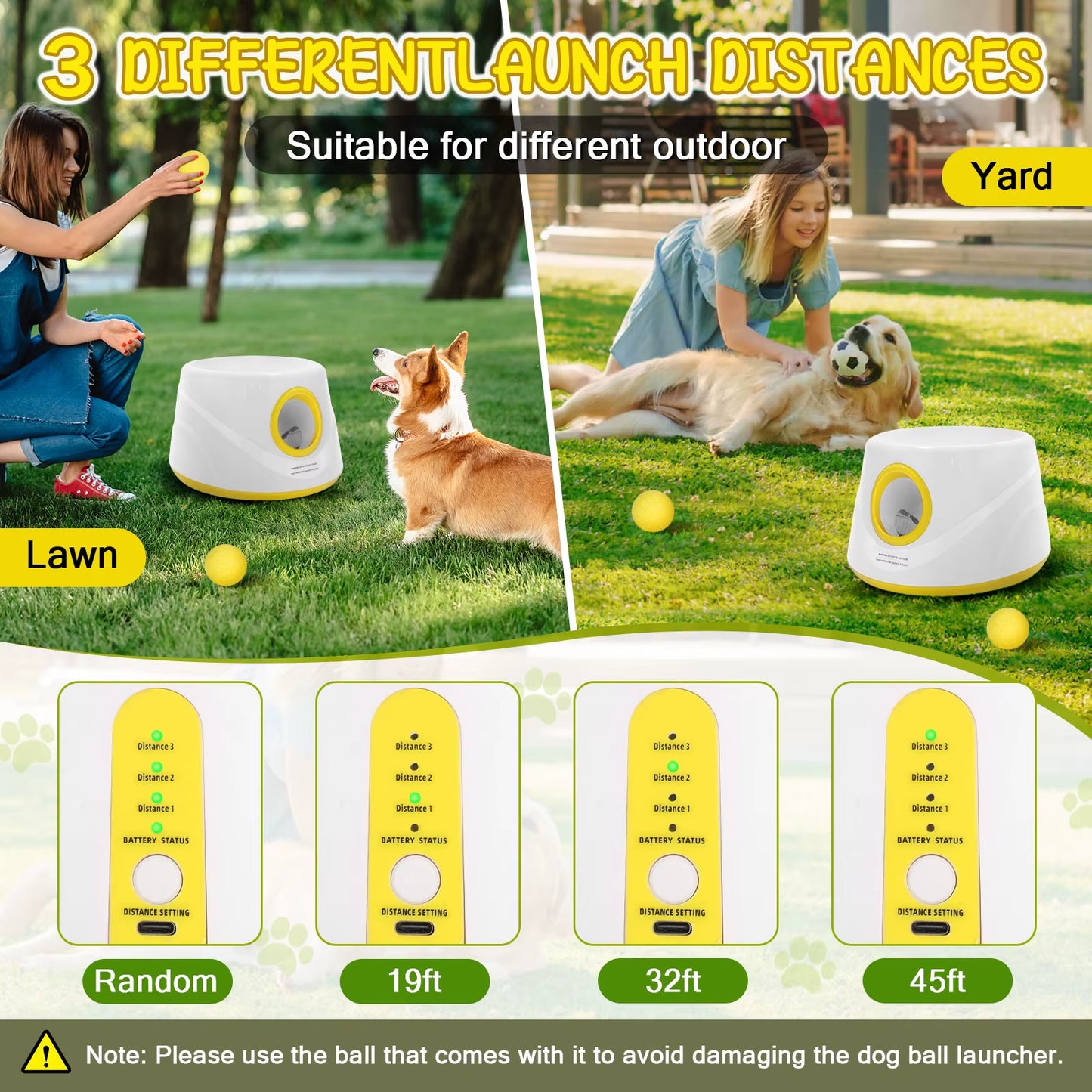 Next-Gen Automatic Dog Ball Launcher,Interactive Dog Tennis Ball Thrower with 5 ETPU Balls-Non-Toxic, Interactive Dog Toy