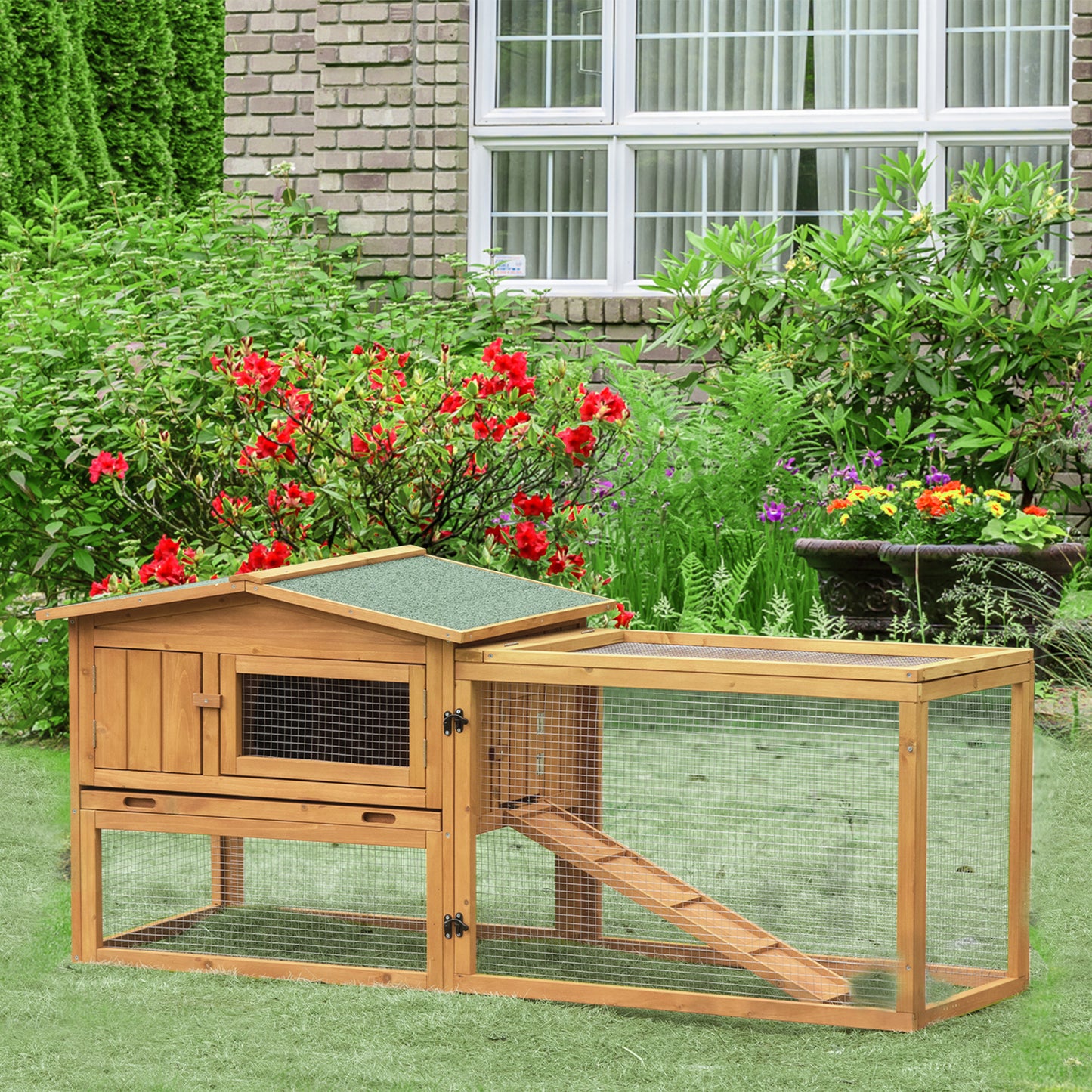 Kleintierstall Kleintierkäfig Kleintierhaus Mit Asphaltdach Tannenholz