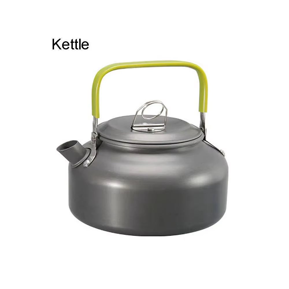 1PCS/1SET Camping Cookware Kit Outdoor Cooking Set Aluminum Pot Equipment Travel Tableware Kitchen for Hiking Picnic BBQ