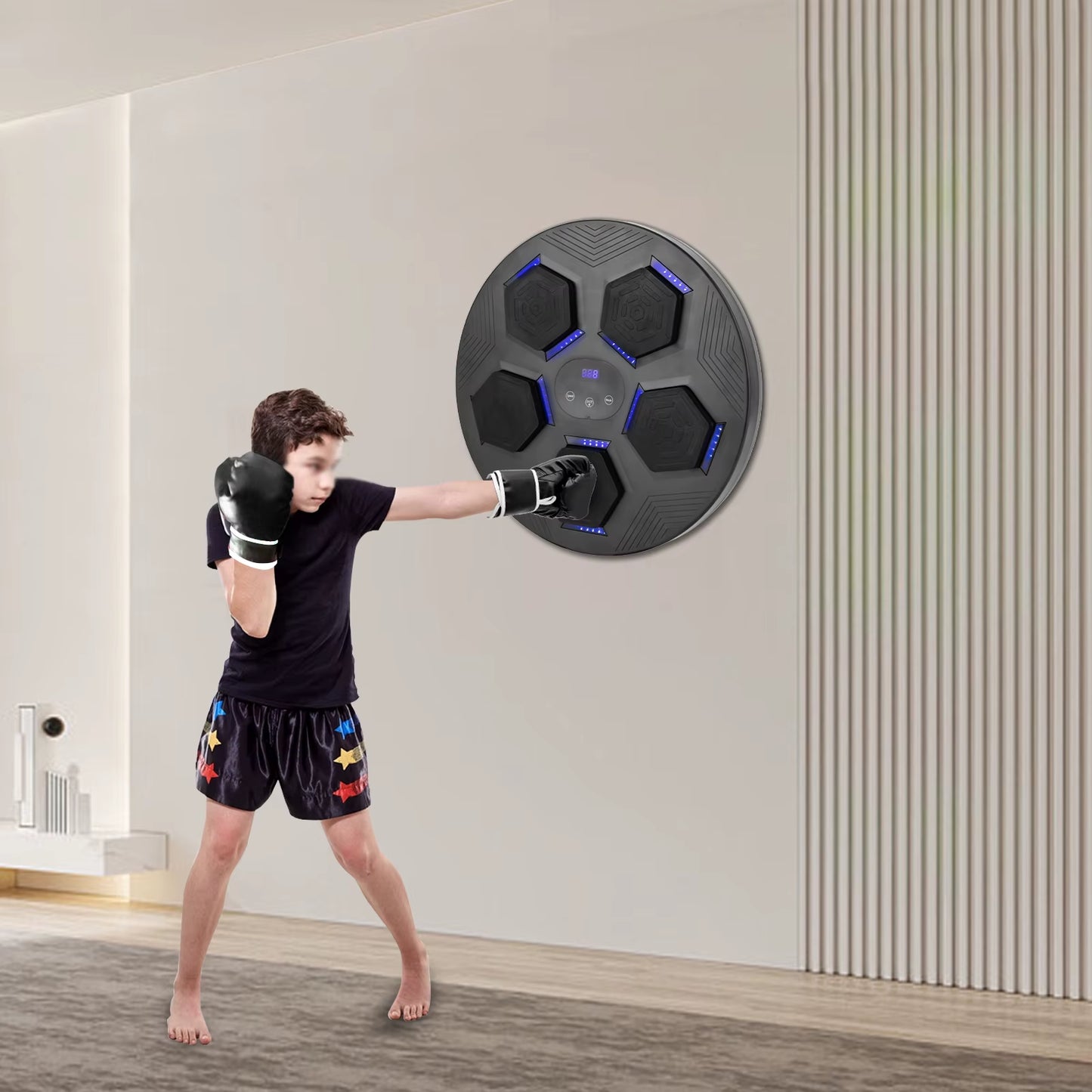 200Kg Load Capacity Music Boxing Target ABS/PU Material 40 * 6.5Cm Size 2.35Kg Weight 1800Mah Battery Bluetooth Punching Bag