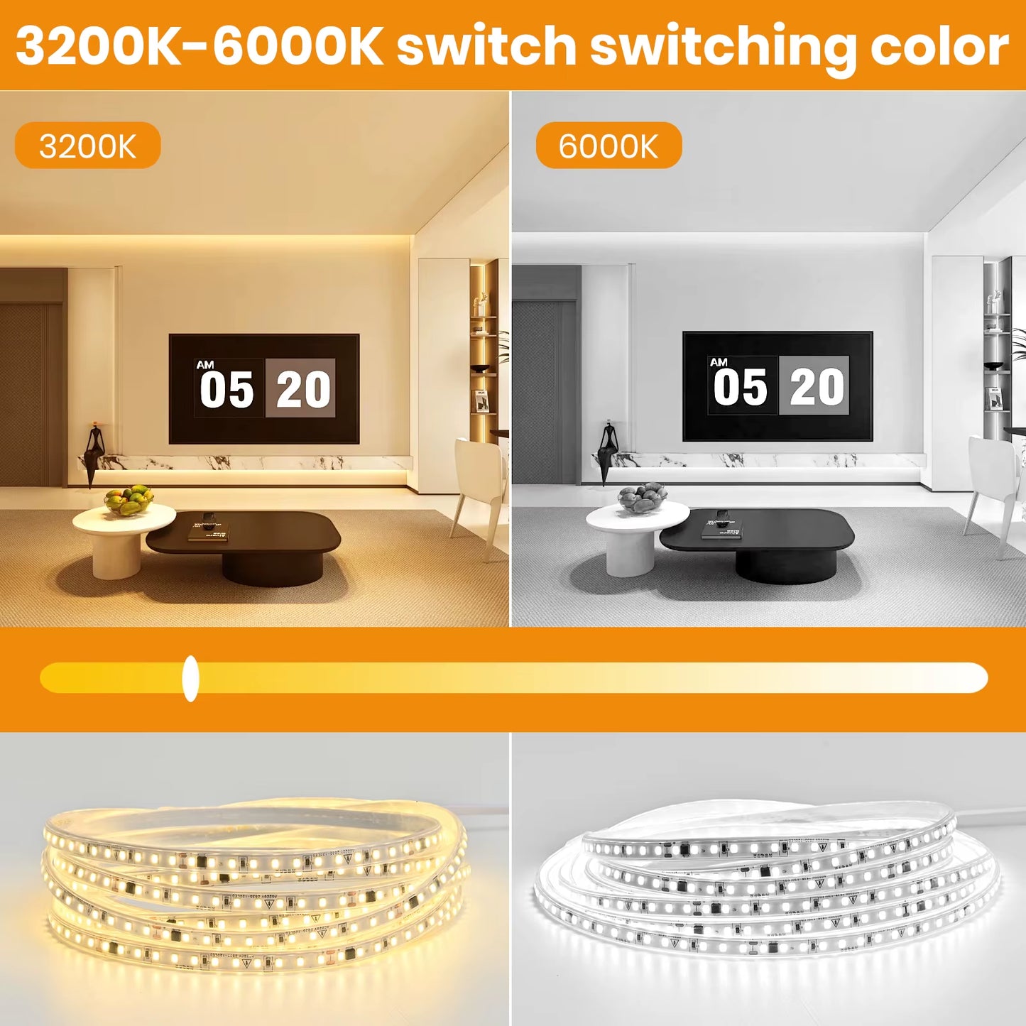 220V LED Strip Lights,120Leds/M Led Ribbon Adhesive,Flexible Outdoor Lamp Waterproof LED Tape,Kitchen,Home Room Indoor Lighting