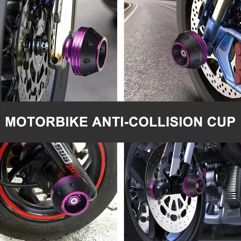 4Pcs Universal Motorcycle Wheel Protection Crash Pad Motorbike Crash Protectors Alloy Motocross Falling Front Fork Slider Cups