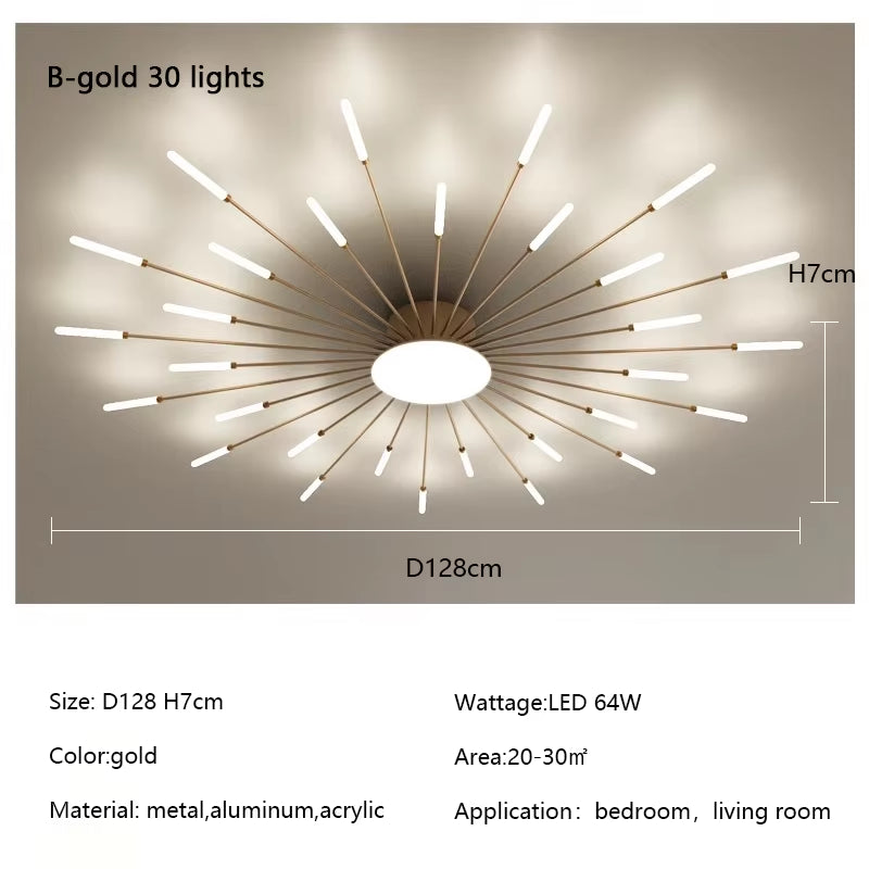 Modern Creativity Fireworks Led Ceiling Lights Living Dining Room Ceiling Chandeliers Lighting Bedroom Luster Lamps Luminaire