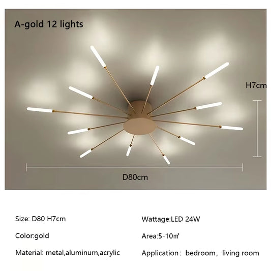 Modern Creativity Fireworks Led Ceiling Lights Living Dining Room Ceiling Chandeliers Lighting Bedroom Luster Lamps Luminaire
