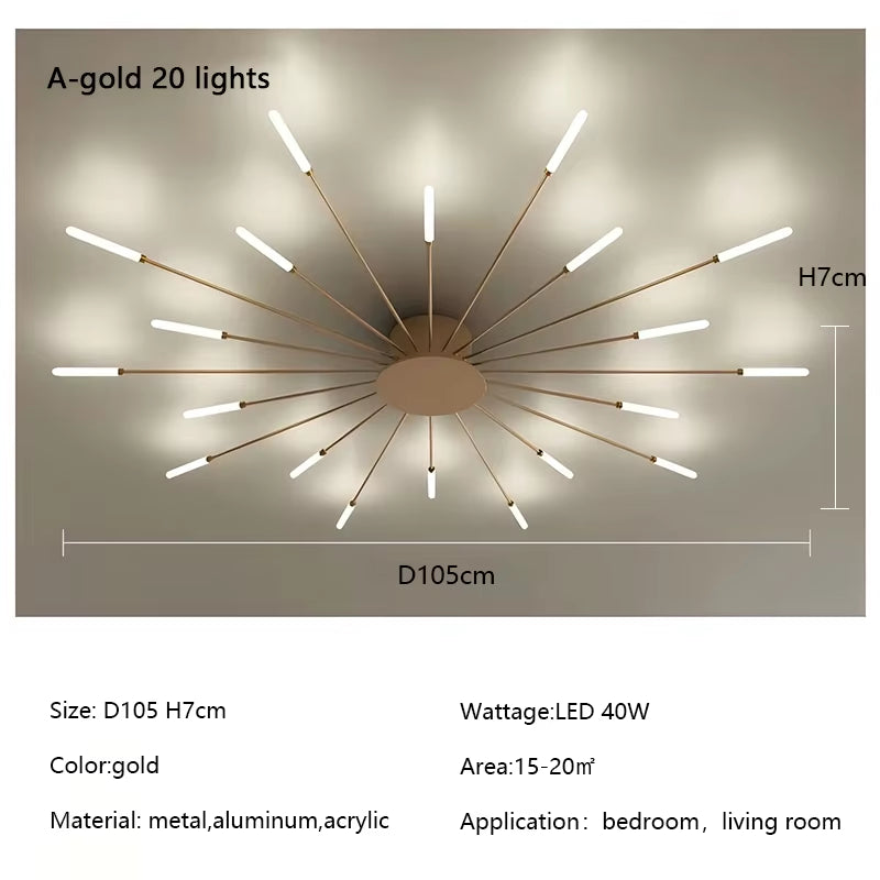 Modern Creativity Fireworks Led Ceiling Lights Living Dining Room Ceiling Chandeliers Lighting Bedroom Luster Lamps Luminaire