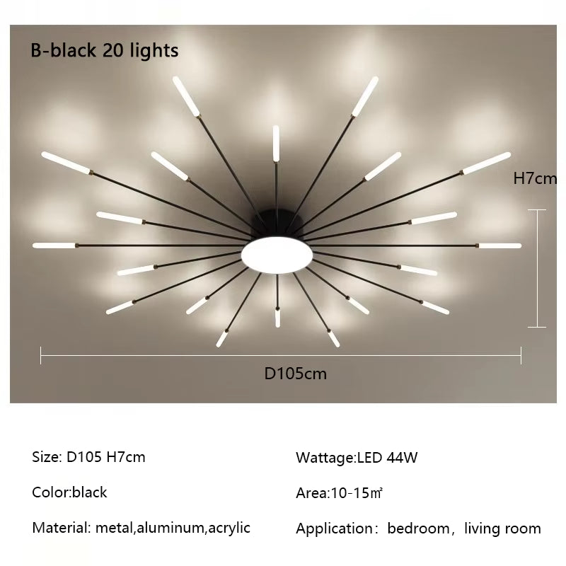 Modern Creativity Fireworks Led Ceiling Lights Living Dining Room Ceiling Chandeliers Lighting Bedroom Luster Lamps Luminaire