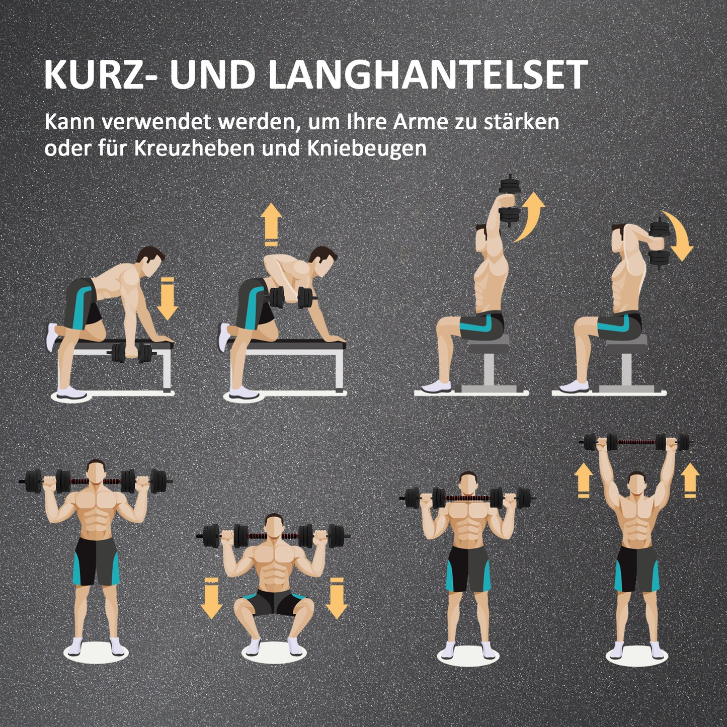 2 in 1 Hanteln Set Verstellbare Kurzhantel & Langhantel Fitness
