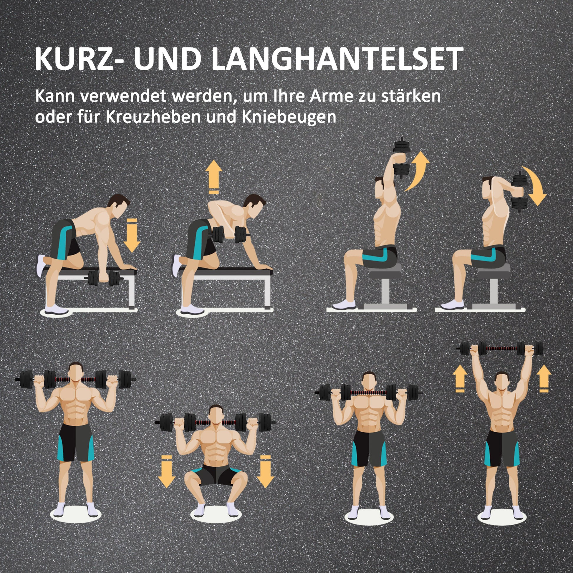 2 in 1 Hanteln Set Verstellbare Kurzhantel & Langhantel Fitness
