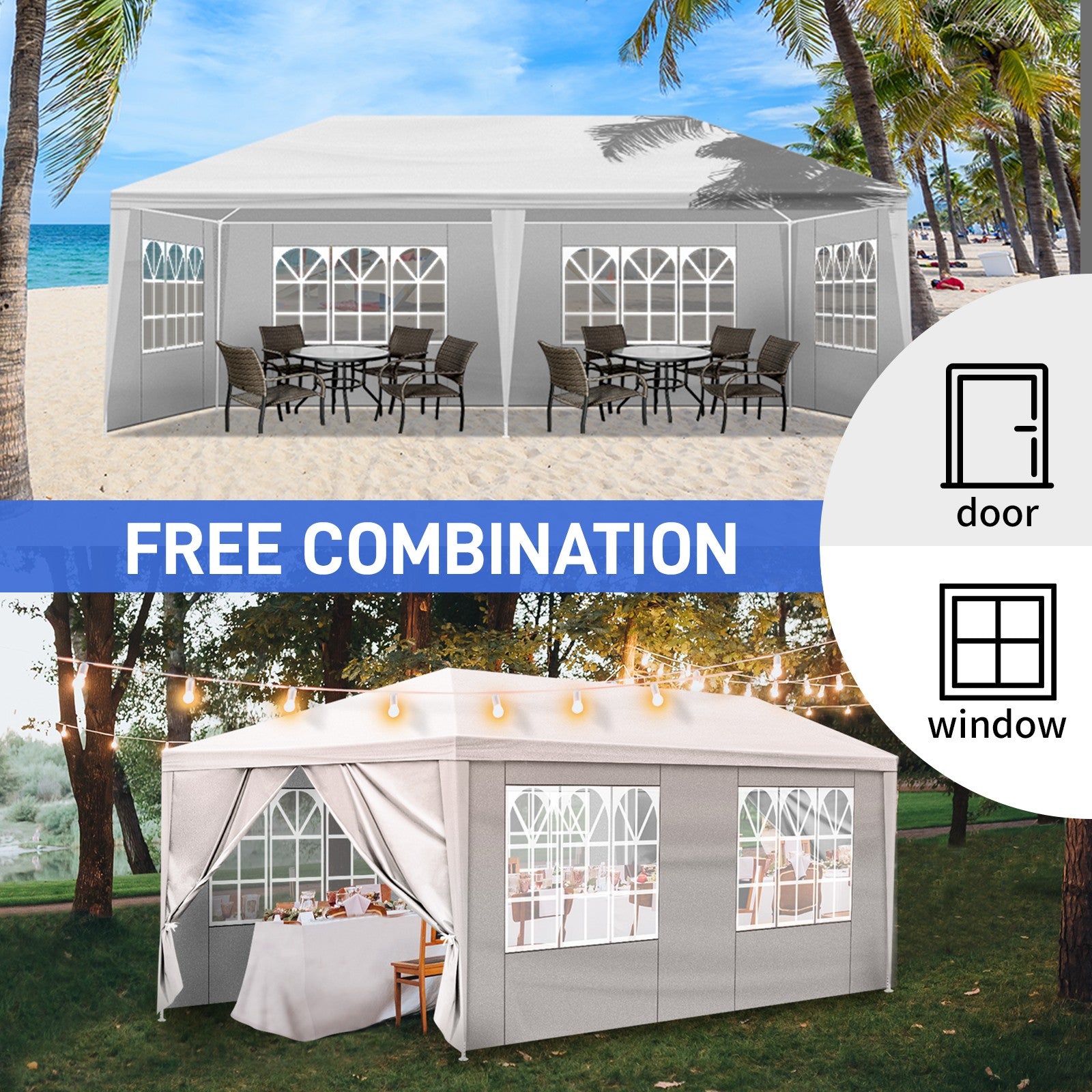 3X6M Gartenpavillon Partyzelt Bierzelt Gartenzelt Pavillon Campingzelt UV Schutz