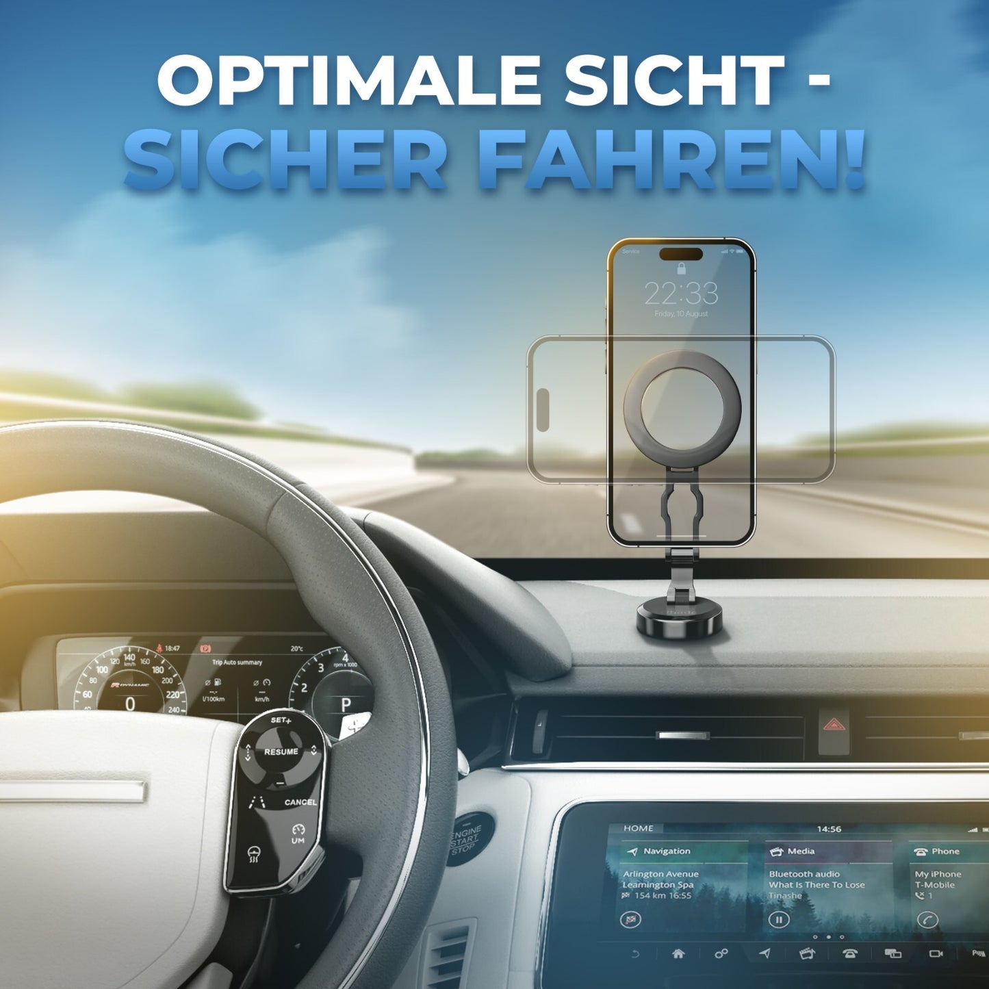 Auto Handyhalterung Magnet 360° Amaturenbrett Universal Smartphone Handy Halter