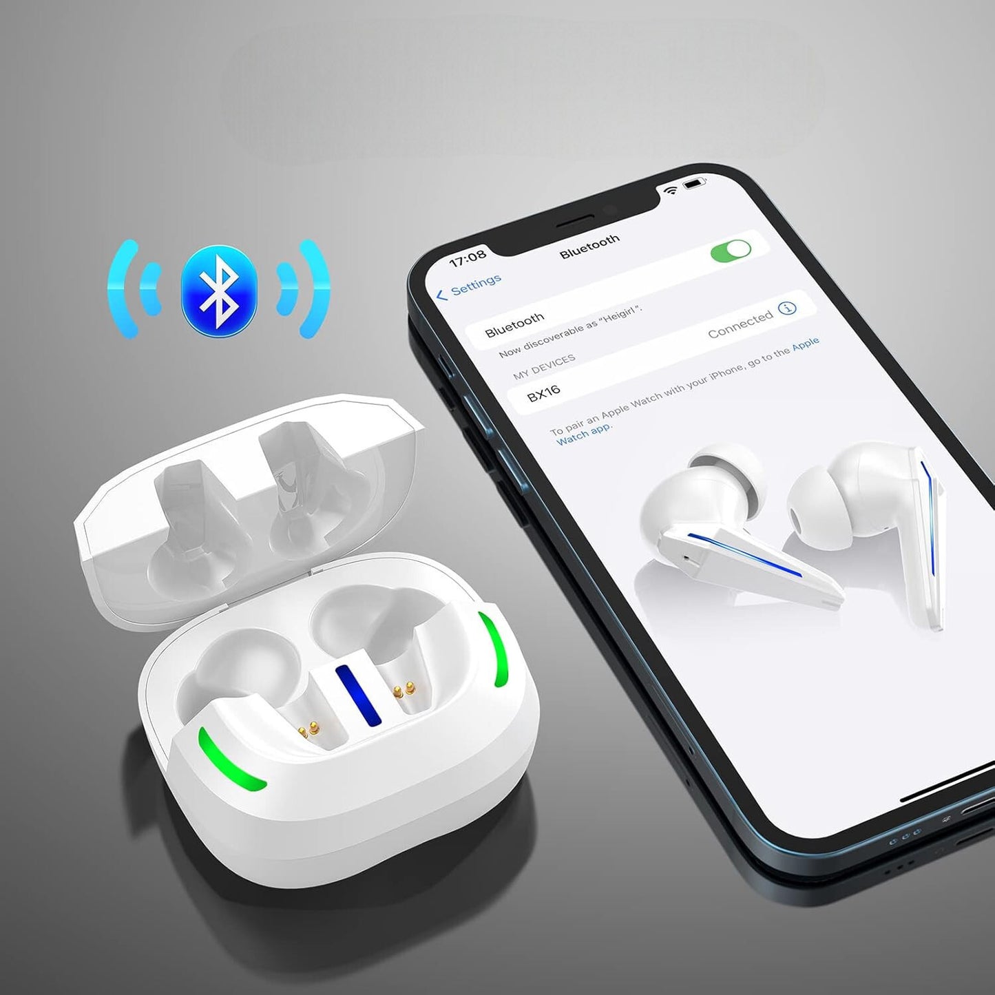 Bluetooth Headset in Ear Kopfhörer Bass Hörer Kabellos Für Iphone Samsung Handy
