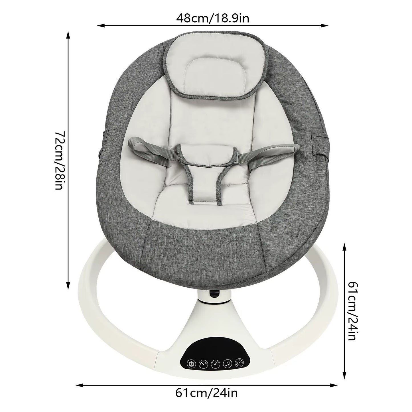 Electric Baby Bouncer Swing Bluetooth Music Cradle Rocker Chair Toddler