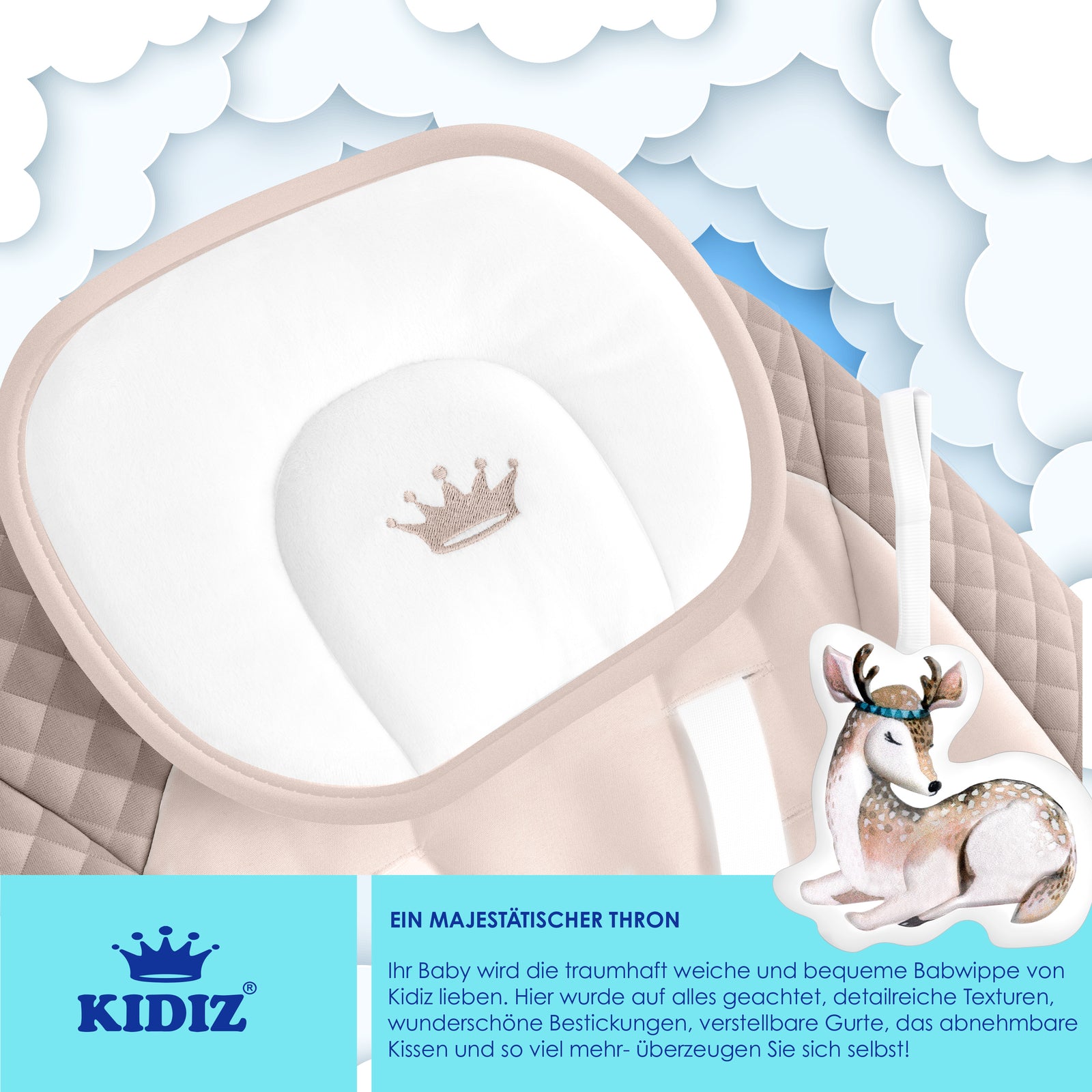 KIDIZ® Babywippe Schaukelwippe Babyschaukel Spielbogen Babywiege Liege Wippe