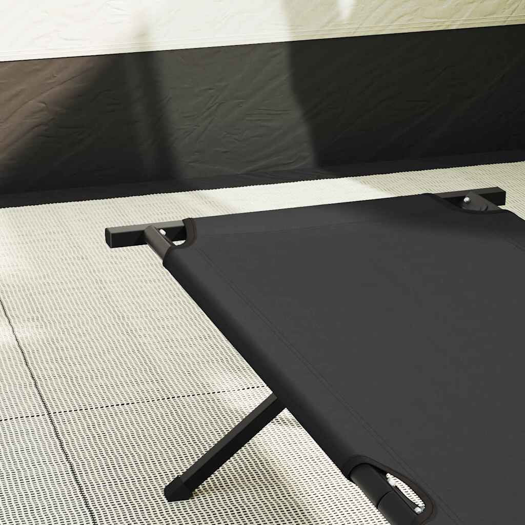 Klapp Schlafbett Fürs Camping Schwarz 193 X 69 X 45 Cm