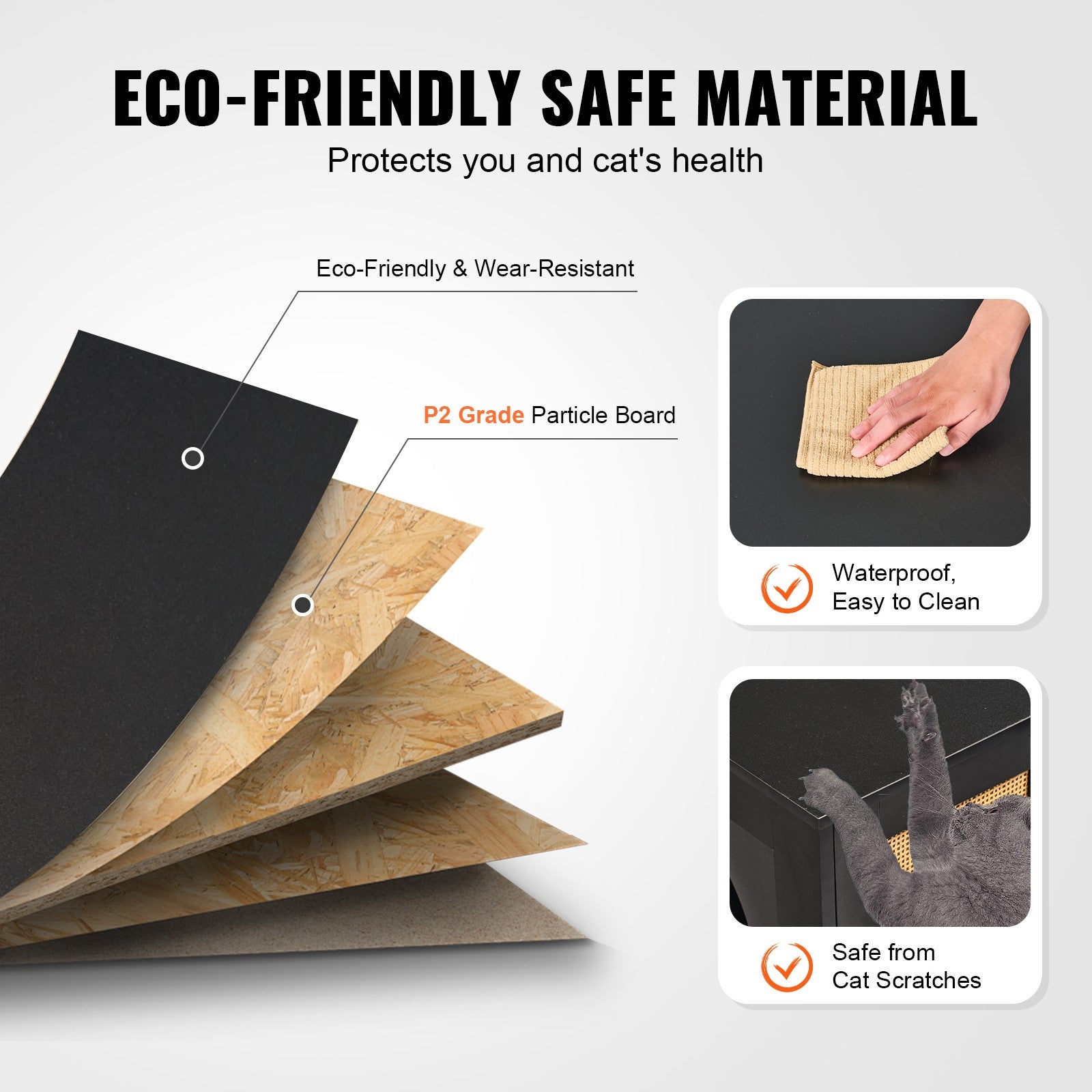 VEVOR Katzentoilette Katzenklo Schrank Katzenhaus Katzenschrank 1,19X0,5X0,55M