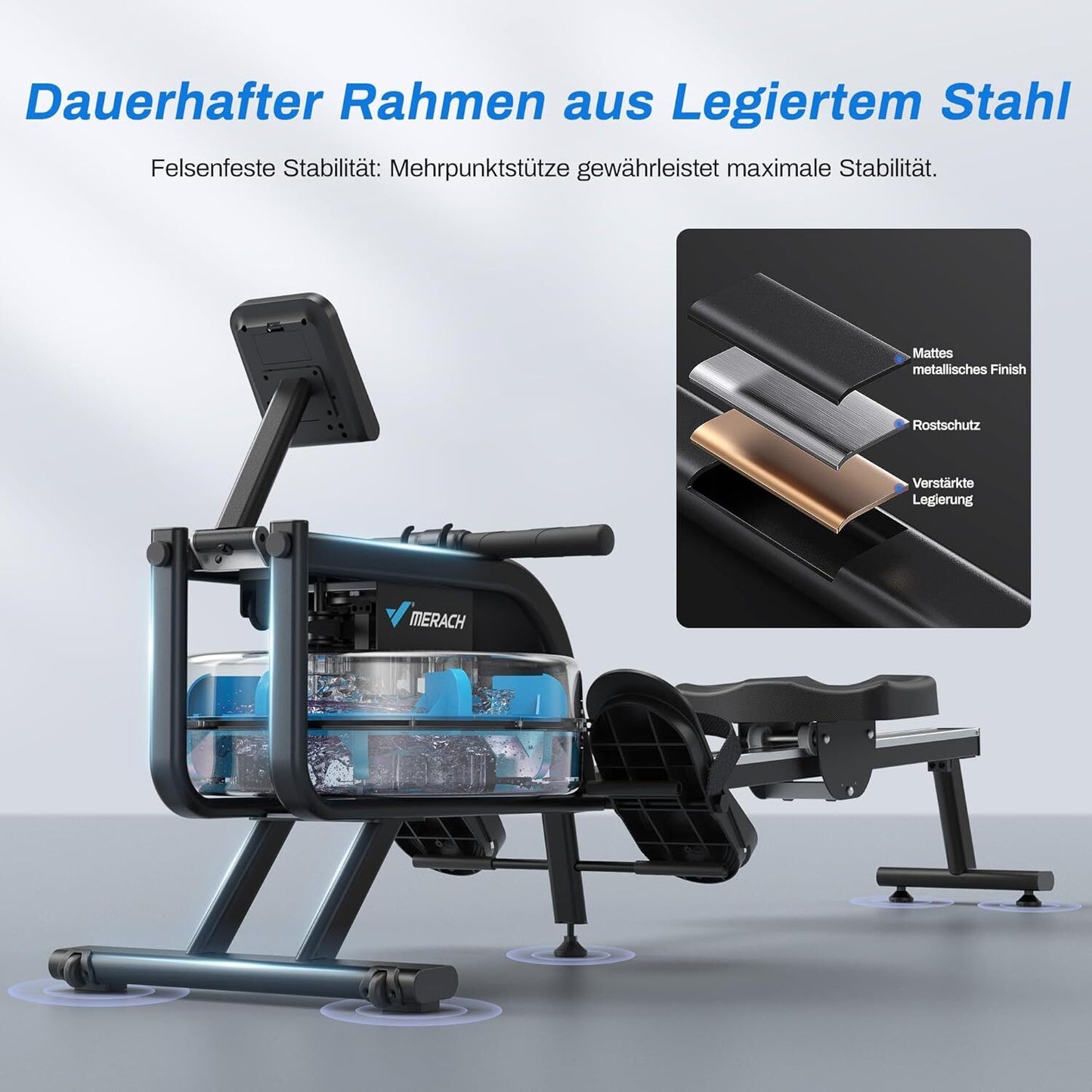 MERACH R10 Wasser Rudergerät Für Zuhause 150Kg Gewichtskapazi