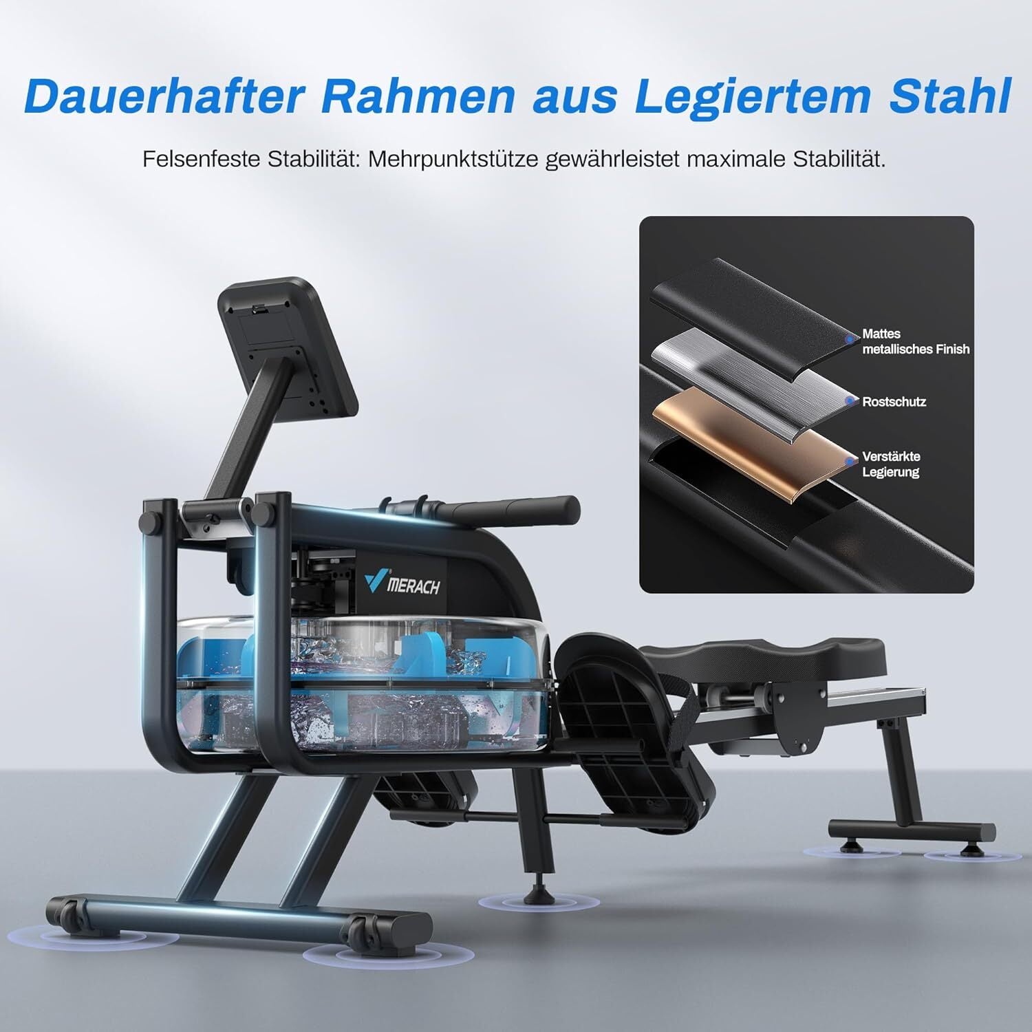 MERACH R10 Wasser Rudergerät Für Zuhause 150Kg Gewichtskapazi