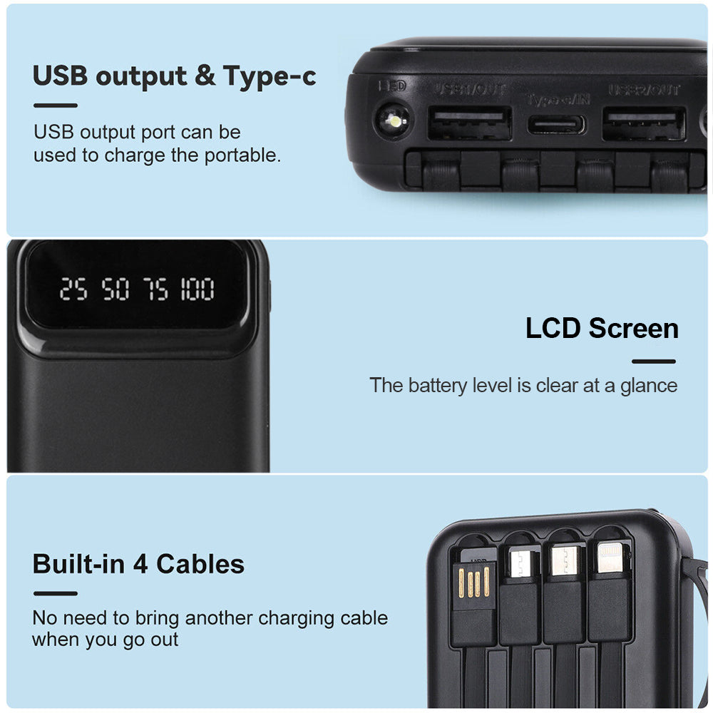 900000Mah Powerbank Externer Batterie Ladegerät Zusatzakku 4 USB Für Alle Handy
