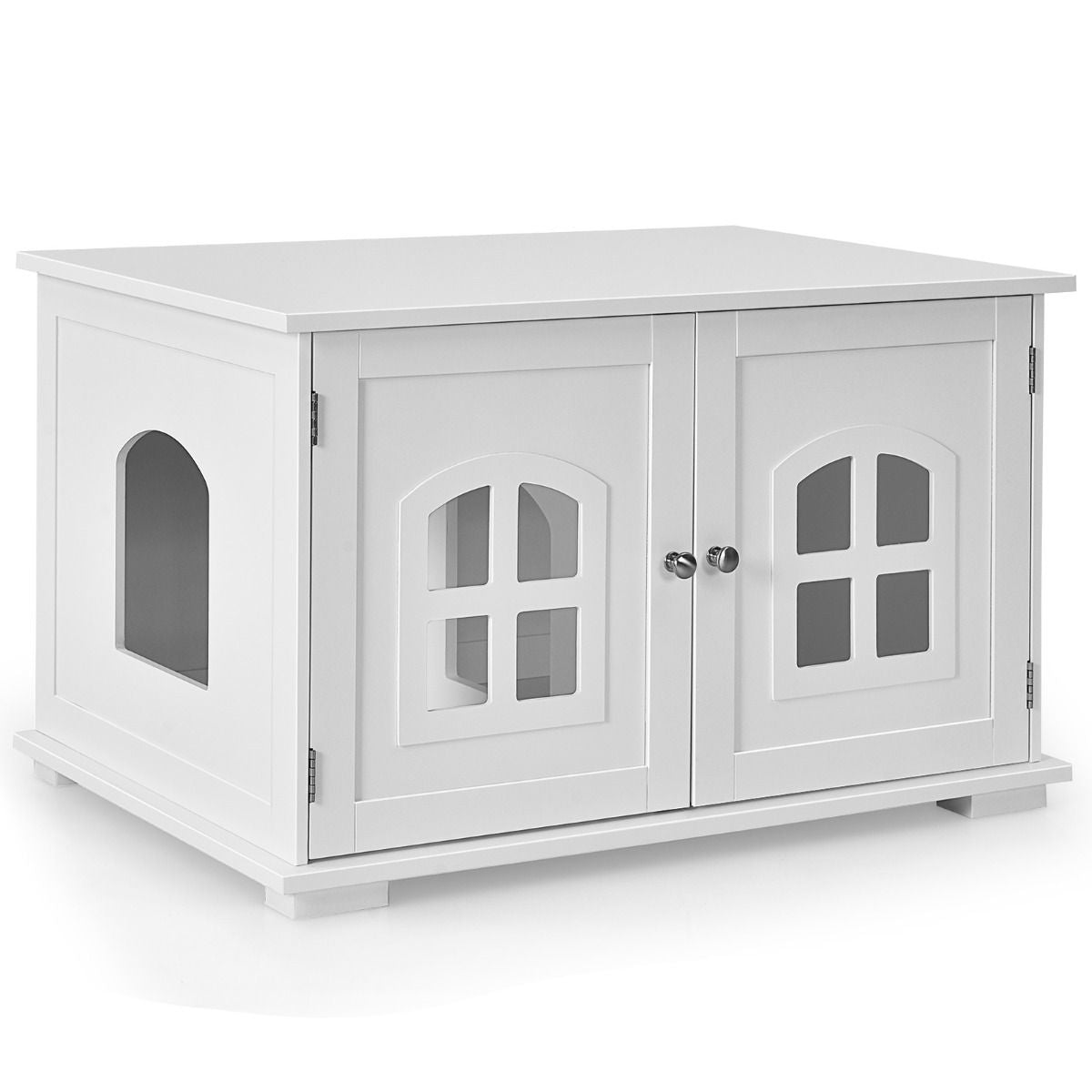 Katzentoilettengehäuse Katzenhaus Mit Doppeltüren Und Fenstern Dekorative Katzentoilette