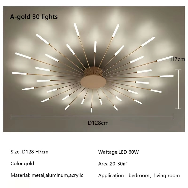 Modern Creativity Fireworks Led Ceiling Lights Living Dining Room Ceiling Chandeliers Lighting Bedroom Luster Lamps Luminaire
