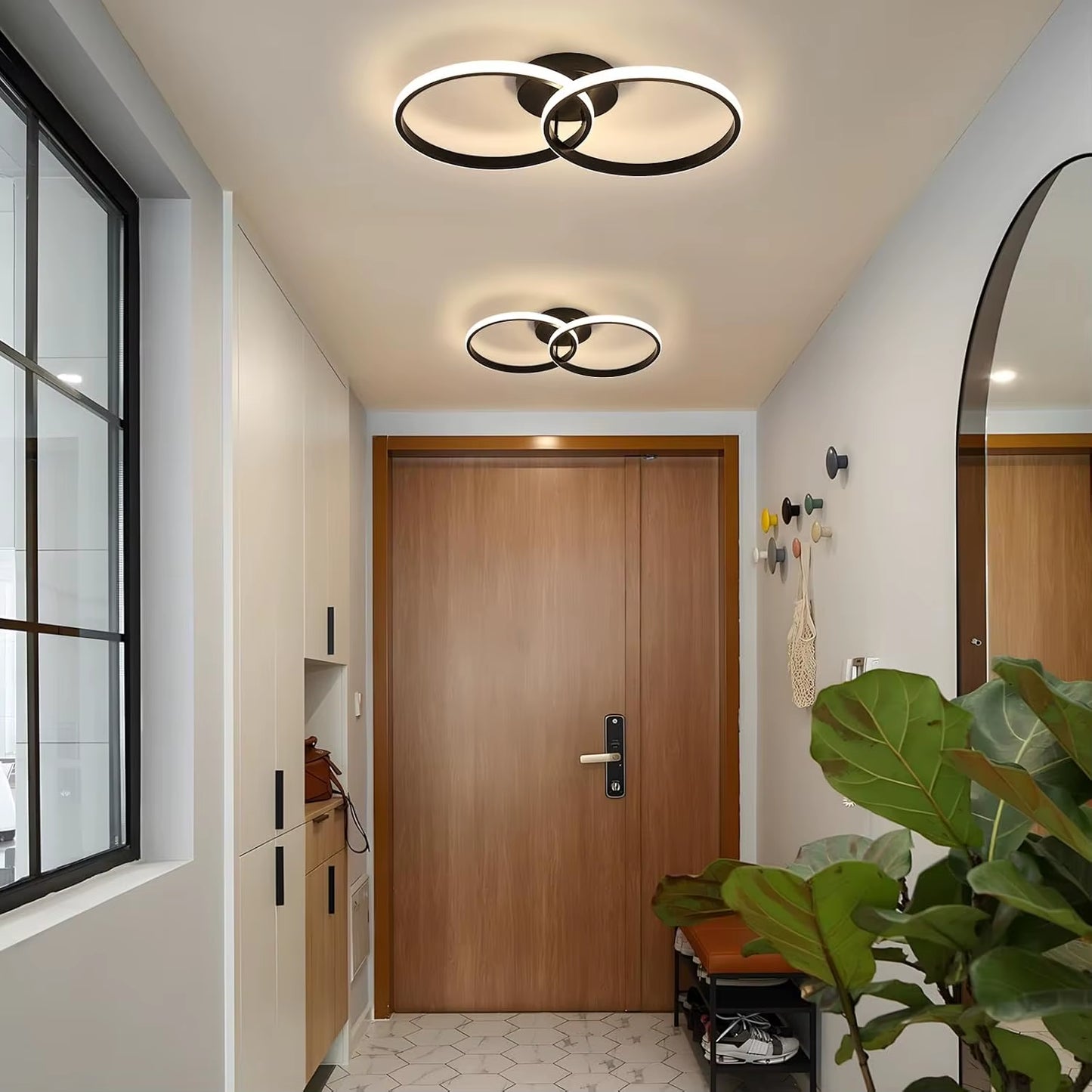 LED Ceiling Light 42W 4000Lm,Double Ring LED Ceiling Light,4500K,Modern LED Ceiling Light,Ceiling Lamp for Living Room