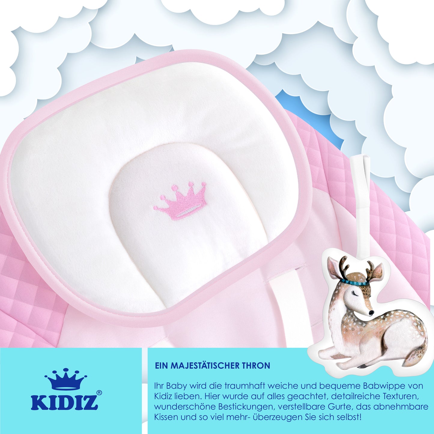 KIDIZ® Babywippe Schaukelwippe Babyschaukel Spielbogen Babywiege Liege Wippe